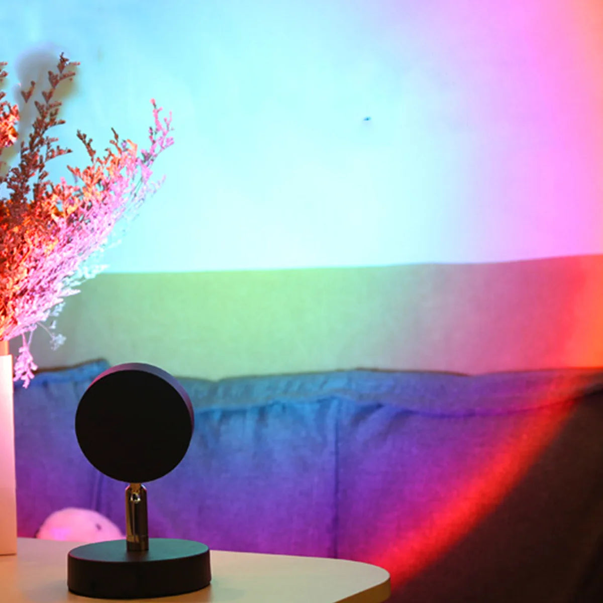 1X USB Sunset Lamp LED Rainbow Neon Night Light Projector Photography Wall Atmosphere Lighting for Bedroom Home Room Decor Gift